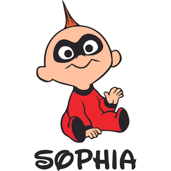 Jack Parr The Incredible Baby Cartoon Customized Wall Decal - Custom Vinyl Wall Art - Personalized Name - Baby Girls Boys Kids Bedroom Wall Decal Room Decor Wall Stickers Decoration Size (40x20 inch)