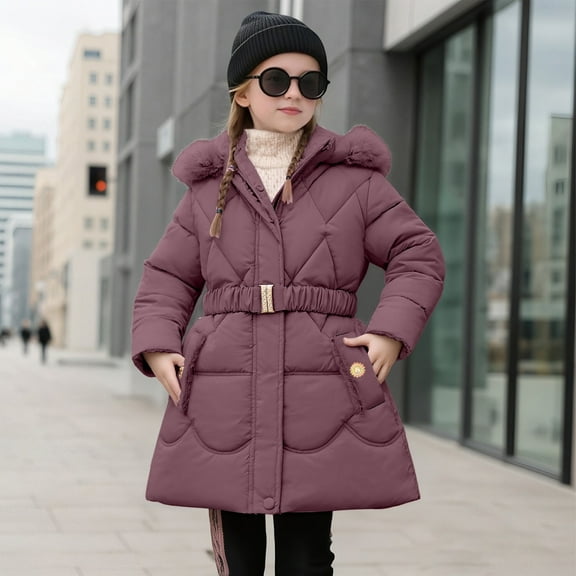 Boys Winter Coat Kids Puffer Jacket with Pocket Zip up Hooded Coat Warm And Windproof Boys' Outerwear Jackets Coats Boys Winter Coat Size 7-8Years