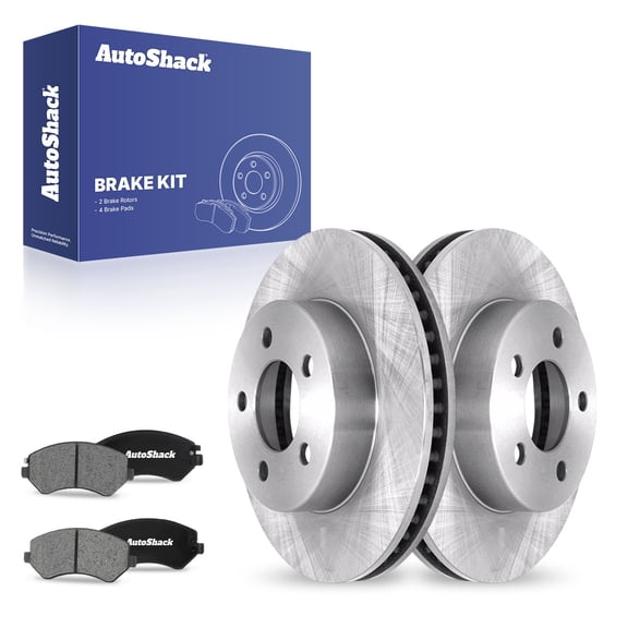 AutoShack 11.32" (287.6 mm) Front Vented Brake Rotors   Ceramic Brake Pads | Replacement for 2002-2007 Jeep Liberty | 6-PC Brake Kit