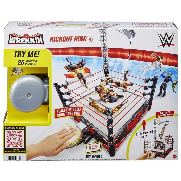 Free Shipping! WWE Wrekkin' Kickout Ring Playset with Randomized