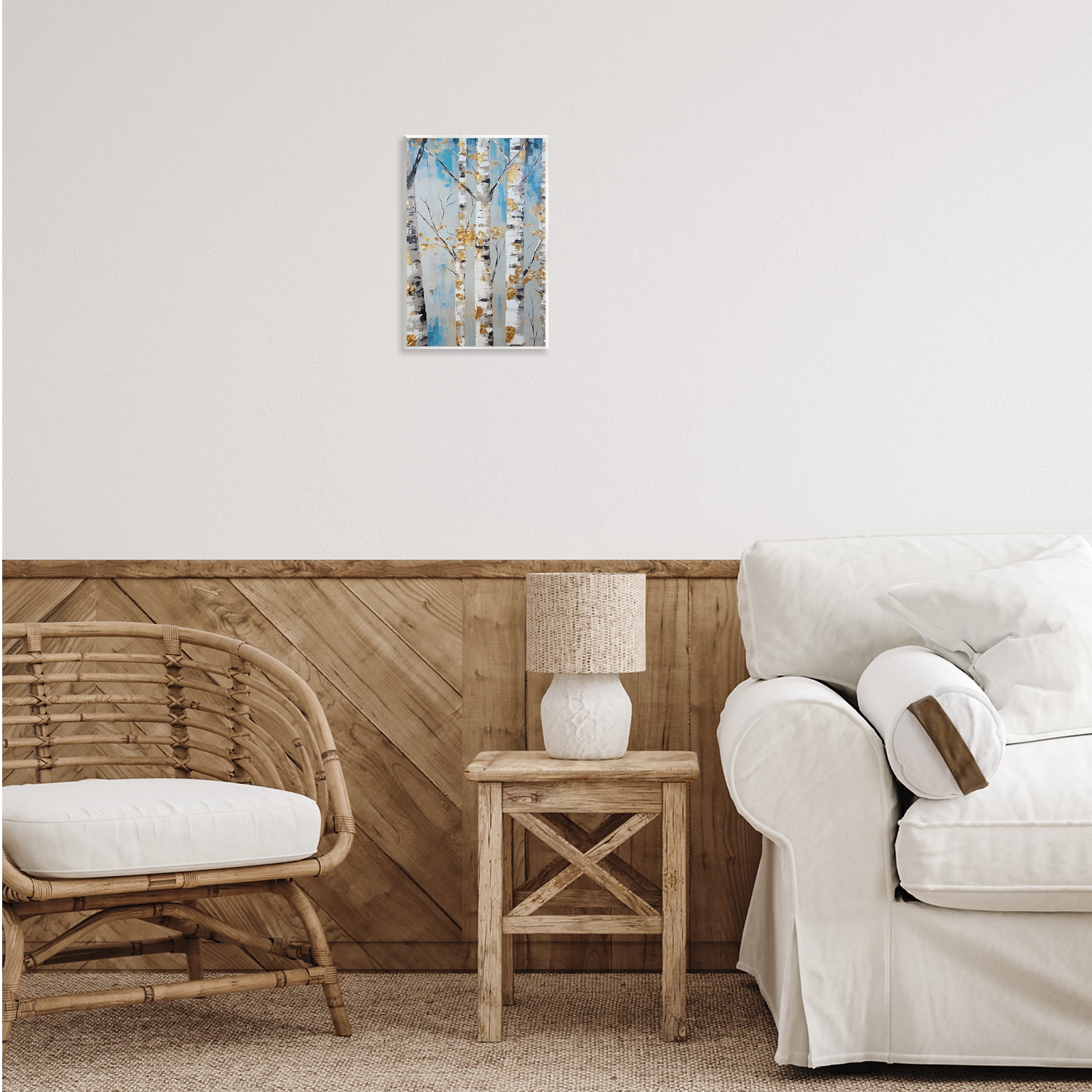 Stupell Industries Birch Trees Foliage Landscape Painting Unframed Art Print Wall Art, 10 x 15
