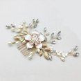 1 Pc Floral Hair Comb Artificial Pearl Rhinestone Hair Comb Accessories