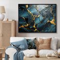 thumbnail image 2 of Designart "Aura of Gold and Green in Abstract Marble IV" Oversized Abstract Framed Wall Art - Modern Gold Abstract Marble Hallway Framed Wall Art Decor, 2 of 7