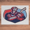 thumbnail image 5 of Ambesonne Hockey Jigsaw Puzzle Durable Cardboard, Player Holding Stick, 1000 pcs, Dark Coral Pale Blue, 5 of 5