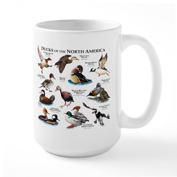 CafePress - Ducks Of North America Large Mug - 15 oz Ceramic Large White Novelty Mug
