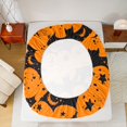thumbnail image 5 of jejeloiu Spooky Halloween Bat Twin Sheet Sets,Trick Or Treat Twin Fitted Sheet,Black Spider Webs Flat Sheet For Children,Microfiber Bedroom Decor,3pcs, 5 of 7