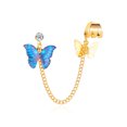 thumbnail image 1 of 2pcs New Trendy Earrings Dream Single Color Butterfly Earrings Drop Earrings For Women Fashion Vintage Long Tassel Jewelry（04KC Gold Blue 9736）, 1 of 7