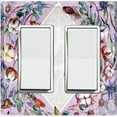 thumbnail image 1 of Metal Light Switch Plate Cover Lotus Pods Cotton Flower Diamond Frame Pink FLW019, 1 of 13