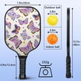 thumbnail image 4 of Pickleball Paddles Set Of 2, Fiberglass Surface, Vintage Floral & Butterfly, 4 Balls & Bag, 4 of 5
