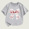 thumbnail image 4 of THDHVS Girls Shirts,Girls Tops,Girls Soft Short Sleeve T-Shirts Glitter Print Cute Design Gray 3-4 Years, 4 of 4