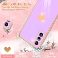 thumbnail image 2 of Compatible with Samsung Galaxy S21 Case with HD Screen Protector Shockproof Protection, Love Heart Plating Girly Women Cute Soft TPU Luxury Elegant Case for Galaxy S21 5G, Purple, 2 of 12
