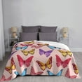 thumbnail image 6 of XMXT Throw Blanket, Vintage Pink Colorful Butterfly Machine Washable Blankets for Sofa, 40 x 30 inches, 6 of 9