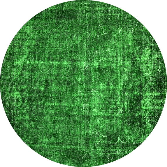 Ahgly Company Indoor Round Oriental Green Industrial Area Rugs, 8' Round