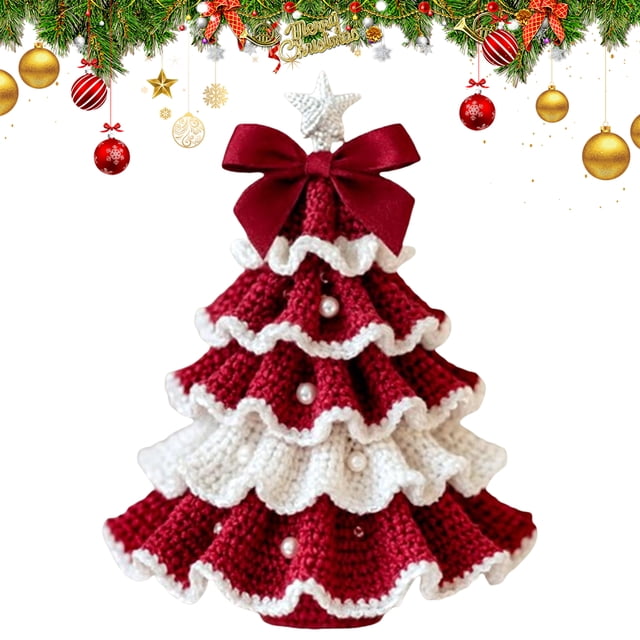 DIY Crochet Christmas Tree Kit Material Navidad () Rojo