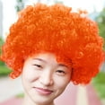 thumbnail image 2 of FYEGRE Afro Wig for Carnival Party Dress Up Funky Wacky Clown Hair with Colorful Fans Accessory Orange One Size, 2 of 3