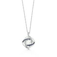 thumbnail image 2 of Gem Stone King 925 Sterling Silver Inter-loop Blue Created Sapphire and Accent Diamond Pendant Necklace for Women With 18 inches Silver Chain, 2 of 5