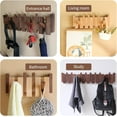 thumbnail image 6 of Piano Key Coat Rack, Beech Wood Coat Hooks Wall Mounted with 6 Magnetic Flip Hooks, 15kg Load-Bearing, Entryway Hallway Decor, Modern Home Storage, 6 of 8
