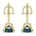 thumbnail image 4 of Clara Pucci 1.5Ct Natural London Blue Topaz Round Cut VVS1 Screw Back Stud 14k Solid hypoallergenic Gold Designer Earrings For December, 4 of 7