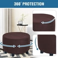thumbnail image 6 of SEase Round  Velvet Ottoman Slipcover Covers Footstool Protector Covers Storage Stool Ottoman Covers Stretch with Elastic Bottom 20-23in Brown, 6 of 13