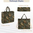 thumbnail image 6 of FORMRS Womens Corduroy Tote Bag Crossbody Shoulder Purse Handbag with Detachable Strap, Brown Floral Rabbits Pattern, 6 of 7
