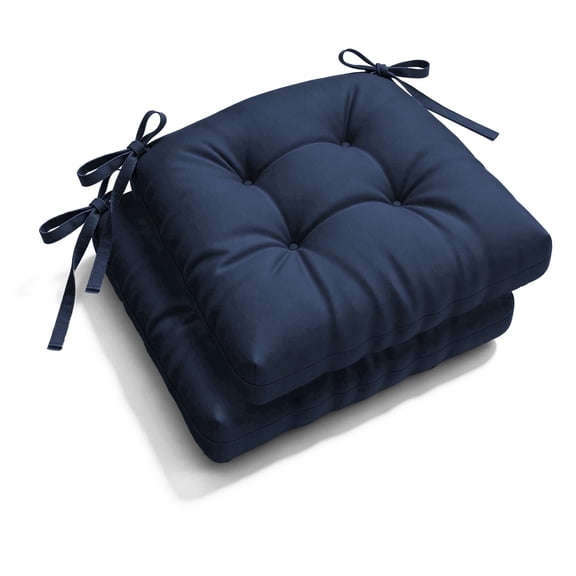 Outdoor Chair Cushions Set of 2 for Patio Furniture Water Resistant Tufted Overstuffed Patio Furniture Cushions Thick Outdoor Seat Cushion 19x19x4 Inch Navy