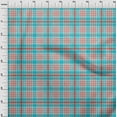 thumbnail image 4 of oneOone Viscose Jersey Turquoise Blue Fabric Check Quilting Supplies Print Sewing Fabric By The Yard 60 Inch Wide, 4 of 4
