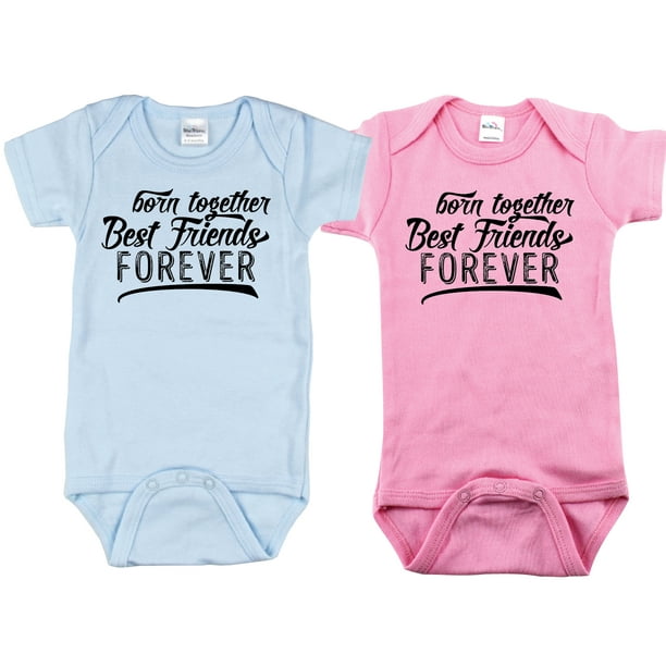 Nursery Decals and More - Twin Boy and Girl Bodysuits, Includes 2 ...