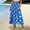 Blue, variant on Chiffon Midi Skirt Printed Chiffon Half Skirt Lightweight Floral Print Elastic Waist Pull On Flowing Vacation Resort Wear Beach Skirt Summer Essential