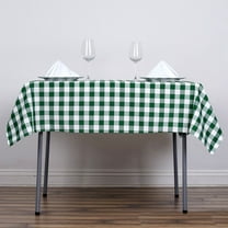 Efavormart 54" Square WHITE / GREEN Checkered Wholesale Gingham Polyester Linen Picnic Restaurant Dinner Tablecloth