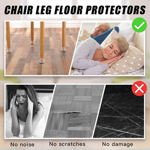 Protecteurs de sol pour pieds de chaise pour sols en bois dur, 4