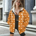 thumbnail image 2 of Yuyamidu Orange Hoodie Womens Sweatshirts Polka Point Oversized Sweatshirt Full Zip Hoodies for Women Heavyweight Zipper Hoodie Vintage Y2k Full Zipup Couples Streetwear XS, 2 of 8