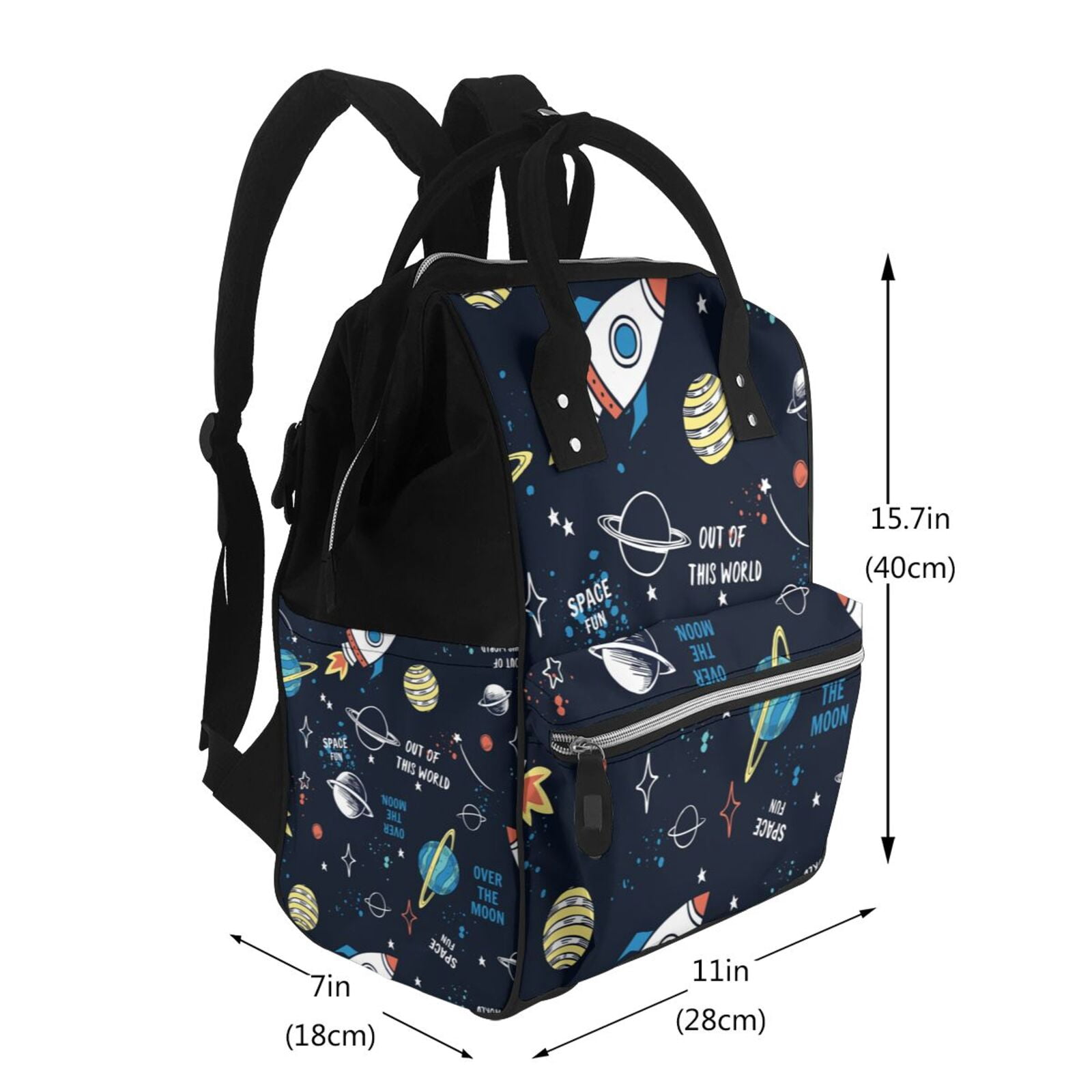 Ratiio Space Mummy Backpack - Waterproof Twill Canvas, Large Capacity Diaper Bag with Multiple Pockets and Adjustable Straps