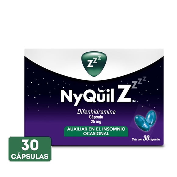 Auxiliar en el insomnio ocasional NyQuil Z con Difenhidramina 30 cápsulas