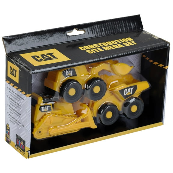 CAT Caterpillar Construction Site Mega Set - Klein, 3 Piece Set Bulldozer/Hauler/Loader, 1:50 Scale, Ages 18 mo 