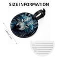 thumbnail image 5 of Wolf 2pcs PU Leather Round Bag Tags with Privacy Cover and Name ID Tag - Suitcase Tags for Travel Luggage, Handbags, Backpacks, School Bags, 5 of 6