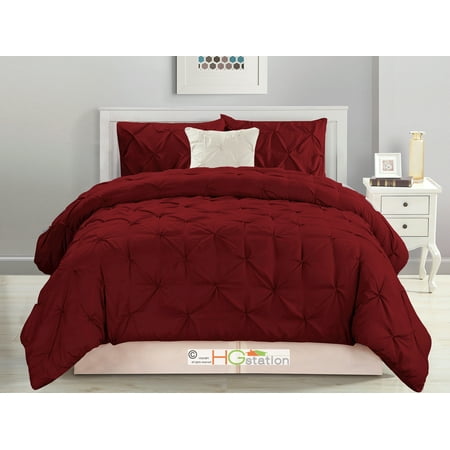 4 Pc Diamond Ruched Pinched Pleated Ruffled Pintuck Comforter Set