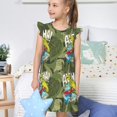 thumbnail image 4 of Fotbe Surfing Dinosaur Vestido de Dormir para Niñas de 3 a 10 Años, Mangas Cortas, Estilo Princesa, Pijama Camisón con Mangas Voladas-Medium, 4 of 6