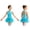 Light Blue, variant on Girls Feather Latin Dance Leotard Dress Sleeveless Cutout Back Mesh Patchwork Dancewear for Stage Performance Light Blue 16