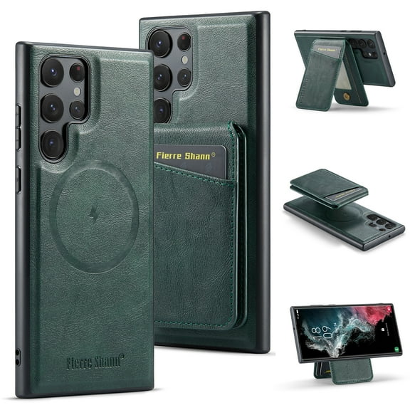 Allytechgroup Samsung Galaxy S24 Ultra Case – Detachable Wallet Case with Shockproof Bumper, Magnetic Back Cover MagSafe Compatibility Anti-Scratch 2 in 1 Phone Case for Galaxy S24 Ultra,Green