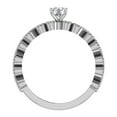 thumbnail image 3 of Milgrain Ocean Wave Ripple Round Brilliant Diamond Ring 14K White Gold 0.75 CT TW, 3 of 5