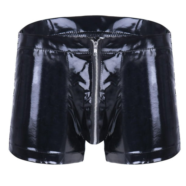 WILLBEST Pantalones Cortos de Cuero para Hombre, Ropa Interior Sexy de Cuero Suave y con Sabor A Cuero, Informales, A La Moda