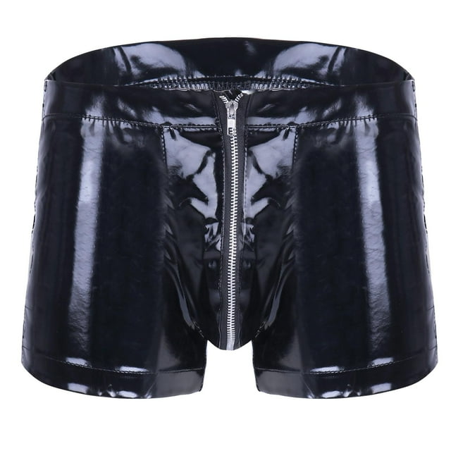 WILLBEST Pantalones Cortos de Cuero para Hombre, Ropa Interior Sexy de Cuero Suave y con Sabor A Cuero, Informales, A La Moda