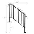 thumbnail image 4 of Matte Black 3-Step Courtyard Staircase Handrail, 4 of 4