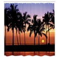 thumbnail image 3 of Ambesonne Hawaii Shower Curtain, Sunset on Big Island, 69"Wx70"L, Lilac Dark Orange Black, 3 of 5