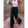 thumbnail image 5 of Women High Waist Solid Wide Leg Long Pants, Loose Fit Casual Trousers for Daily Office School Commute Wear, 5 of 6