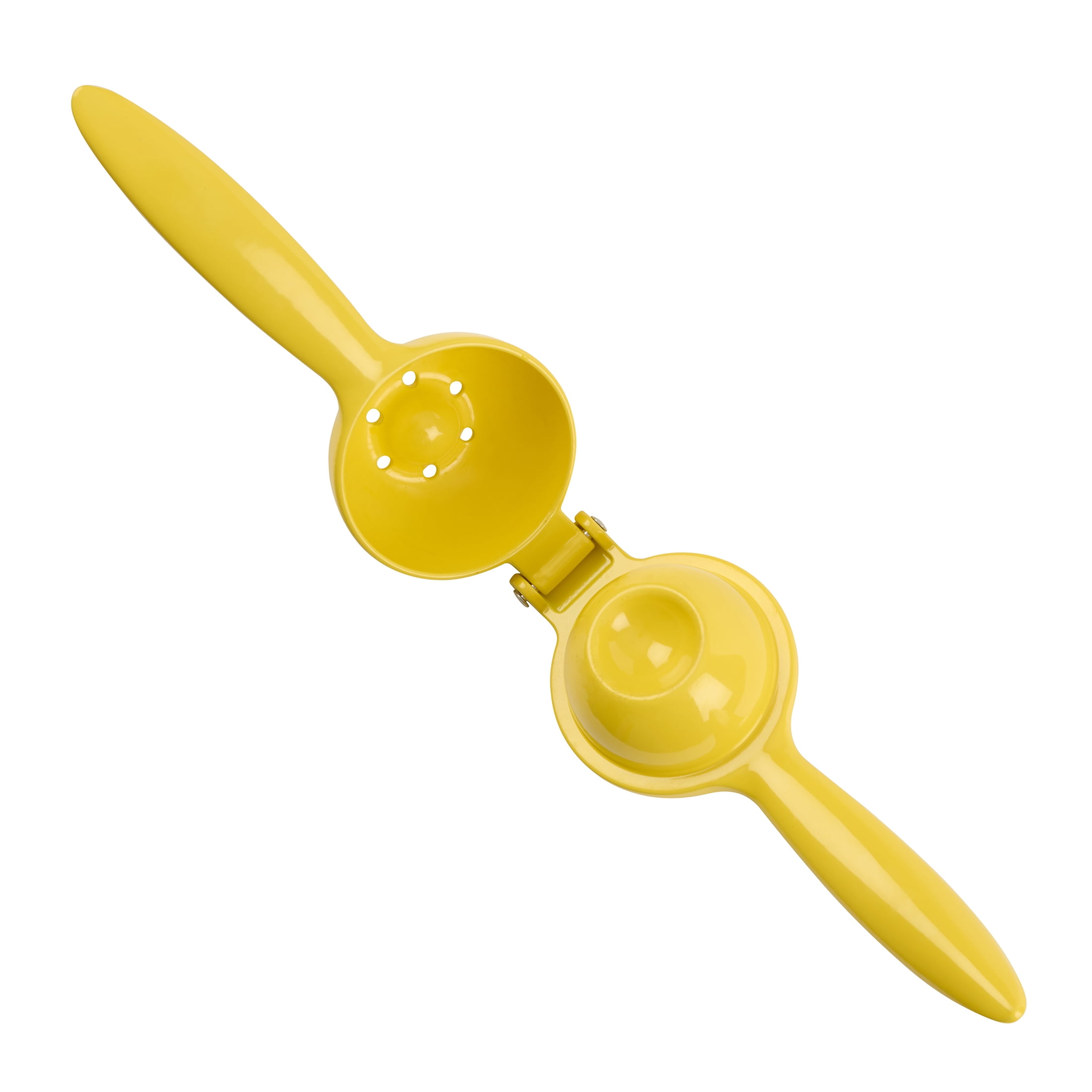Mainstays Heavy Duty Diecast Yellow Lemon Manual Juicer and Squeezer with Comfort Grips Handles