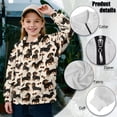thumbnail image 6 of Uorisanigo Girls Oversized Sweatshirts Half Zip Pullover Sweatshirt Casual Cute Dachshund Long Sleeve Pullover Top Fall Winter Clothes Quarter Zip Hoodies No Hood Athletic Tops, 6 of 7