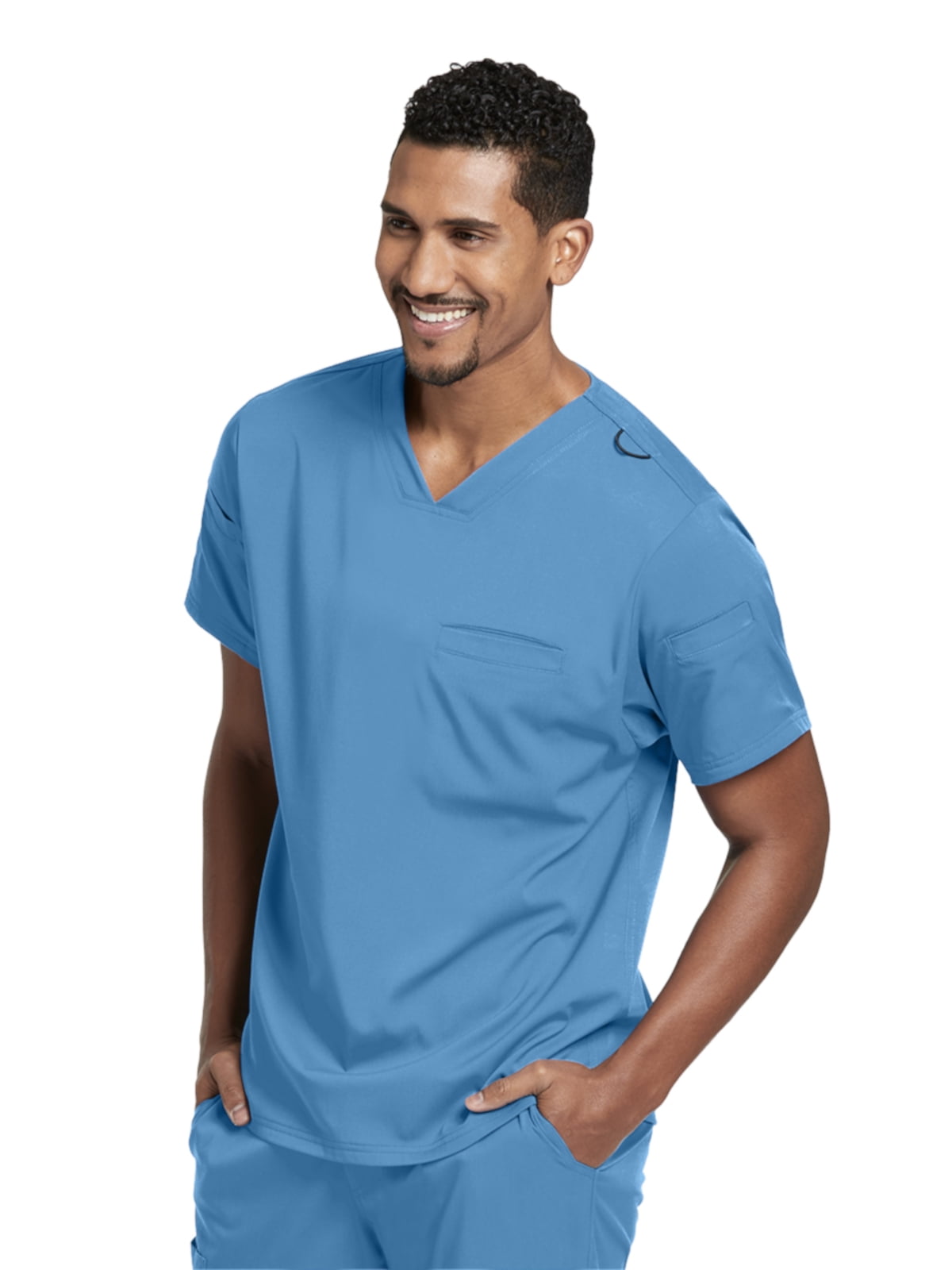 Barco Grey's Anatomy GRST009 Men's Wesley VNeck Scrub Top Ciel Blue