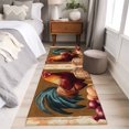 thumbnail image 4 of 2'x6' Rug Runners for Hallways Kitchen, Retro Rooster Non Slip Entryway Beside Floor Carpet Runner, Pastoral Animals Watercolor Botanical Washable Laundry Room Bedroom Throw Rugs Mat for Family Pet, 4 of 8