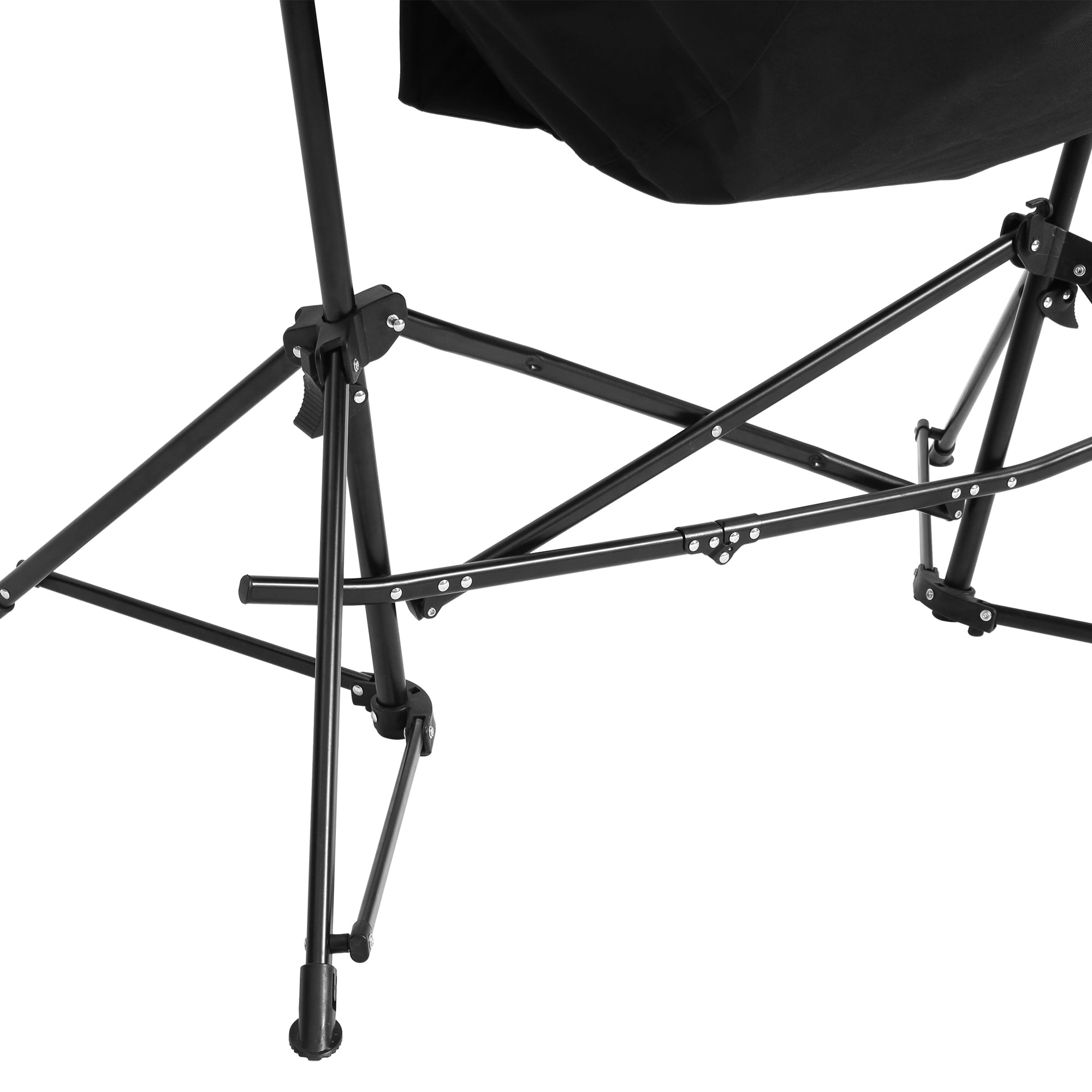 2 Pack XL Oversized Camping Chair,Portable Folding Rocking Chair,Aluminum Alloy Adjustable Back Swinging Chair with Pillow Cup Holder, Recliner with Carry Bag for Outdoor Travel Lawn Backyard,Black